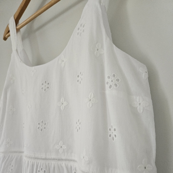 Tribal Eyelet Tiered Dress White Size S - Picture 3 of 7